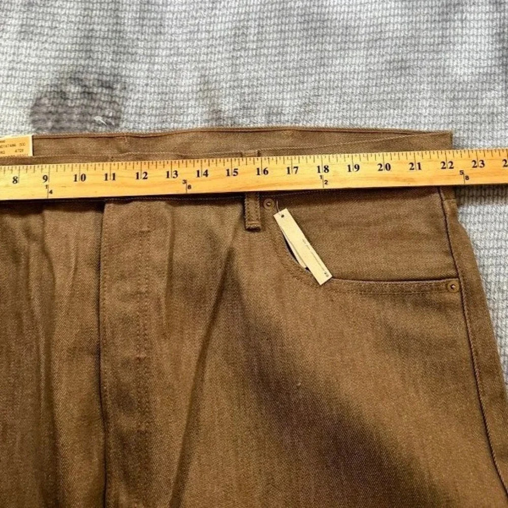 Levis 501 XX Original Fit Mens Jeans 44x30 Brown Denim Straight Leg Button NEW.